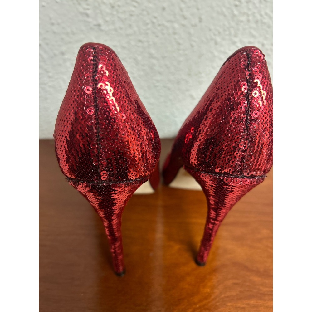 Aldo Stessy Red Sequin Pointed Toe Stiletto Pumps Womens 8 - Picture 7 of 12